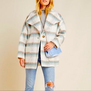Anthropologie ‘Elsa’ Oversized Plaid Coat in Sz. M